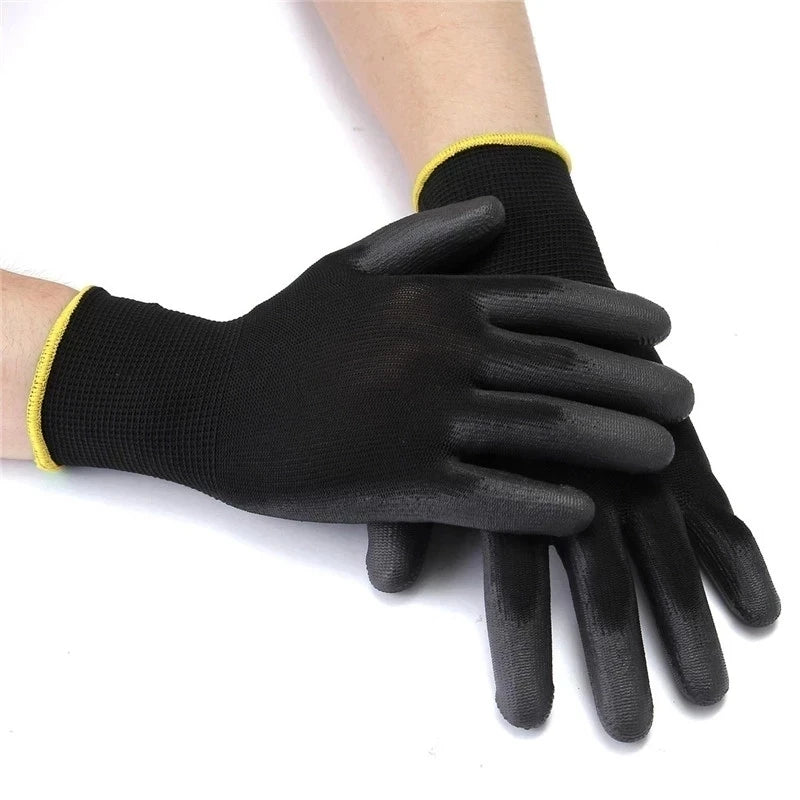 10/30 Pair Logo Free Polyurethane Gloves Safety Work Gloves Repair Gloves Palm Coated Gloves Carpenter Repairman Supplies