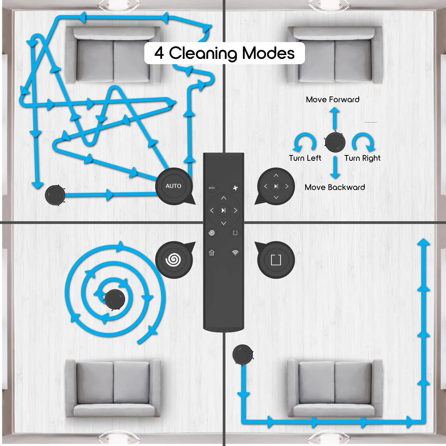 WiFi Robotic Vacuum Cleaner with App Remote Control 2000Pa Suction Power Auto Dock Complete Cleaning System